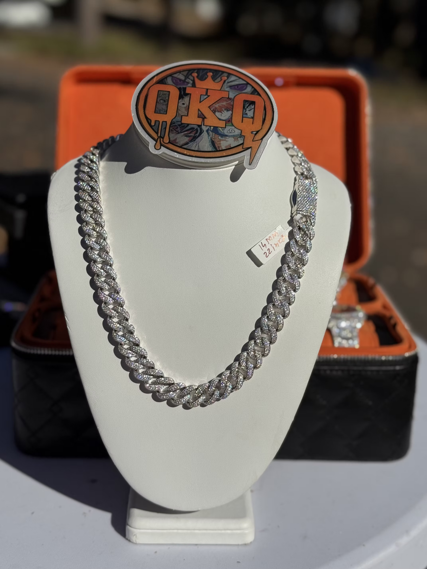 14mm VVS Round Natural Diamond Cuban Chain