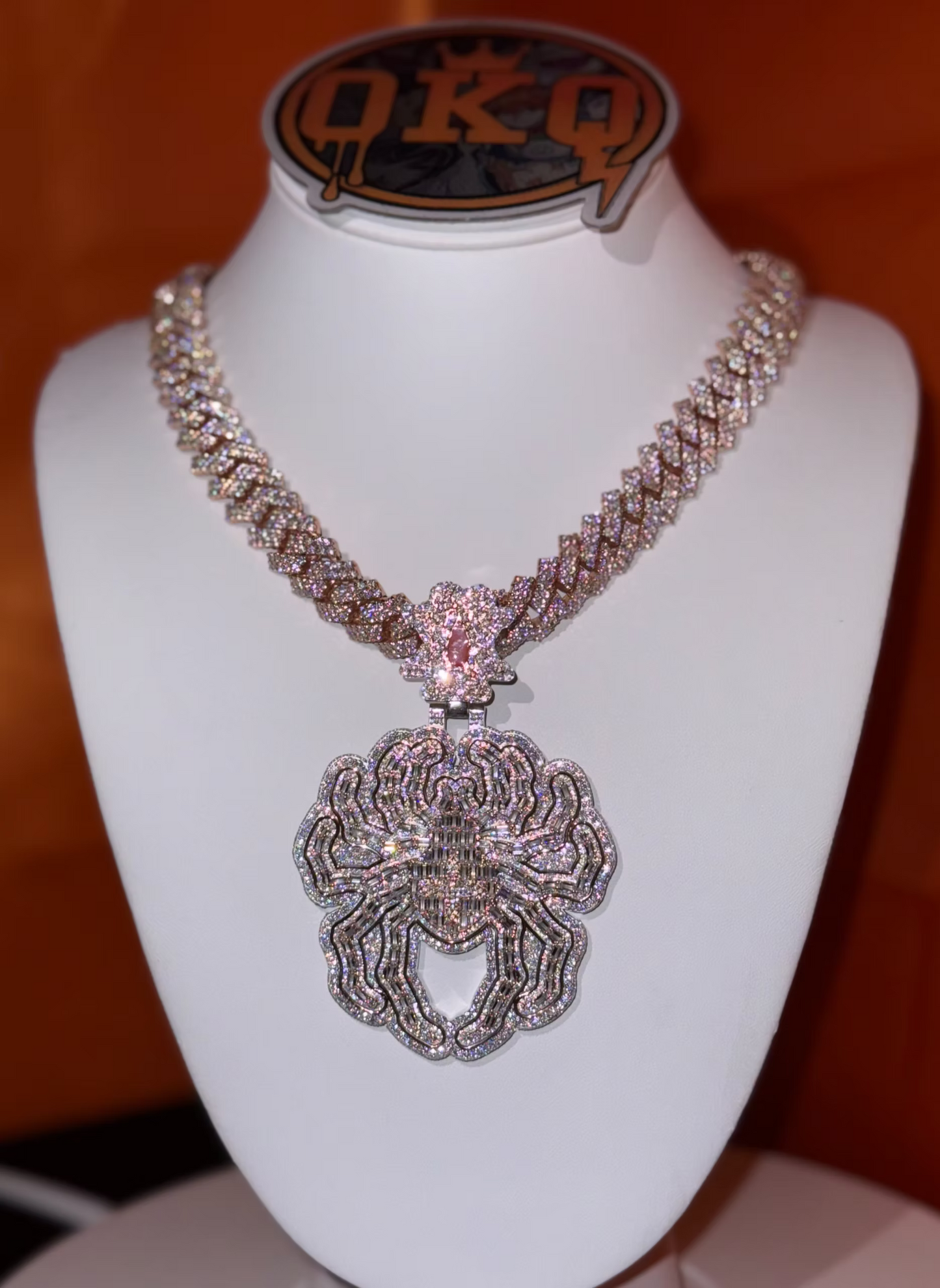 Anime Style Spider Pendant VVS Baguettes Lab Grown Diamond